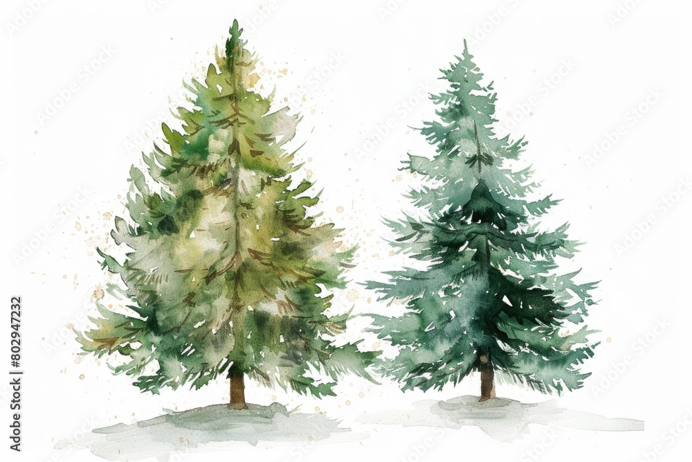 A couple of trees standing side by side. Suitable for nature and environmental themes A couple of trees standing side by side. Suitable for nature and environmental themes