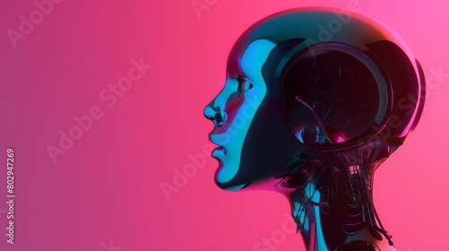 AI, Chatbot artificial intelligence technology concept. Artificial intelligence technology will automatically reply to messages. Using the command prompt to generate whatever you want. Blush rose, fuc