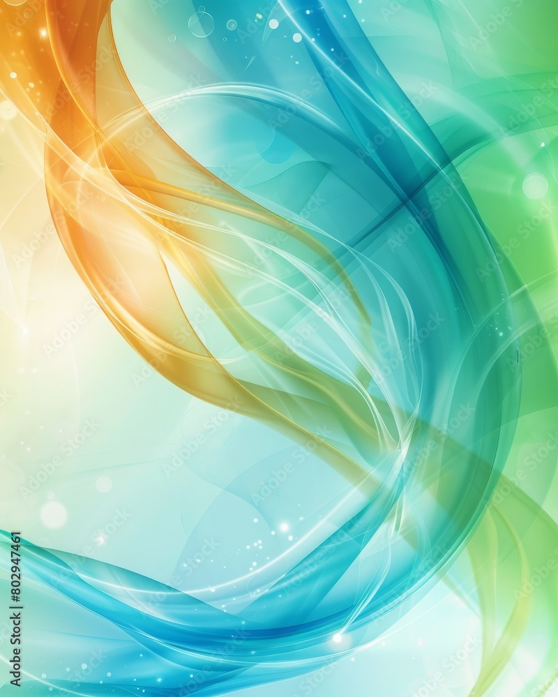 Fototapeta premium Blue, green, and orange , abstract background featuring circle colorful