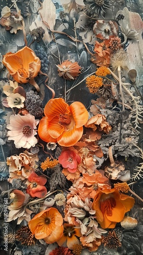 Bruschetta, snake, explosion, fairy tales,hunger, Rustic orange, marigold, dirt brown, and beryl blue,