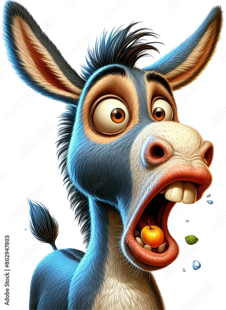 Fototapeta premium Silly Donkey: Watercolor Whimsy - Fun and Quirky Art Perfect for Livening Up Your Space