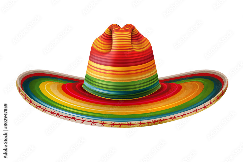 Mexican sombrero hat isolated on a transparent background Mexican sombrero hat isolated on a transparent background