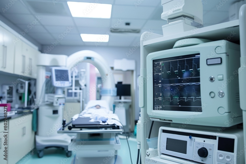 Modern Hospital Room with Advanced Medical Equipment Modern Hospital Room with Advanced Medical Equipment