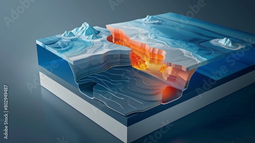 Diagrams illustrating the process of plate tectonics photo