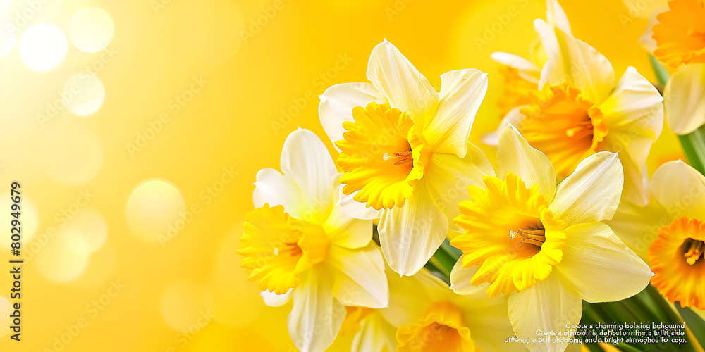 Fototapeta premium Daffodils, A Radiant Sea of Gold: The Splendor and Significance of Daffodils in Springtime Landscapes
