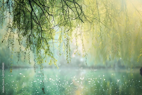 Whispering willows in a gentle spring zephyr photo