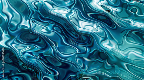 Dynamic digital backdrop showcasing a rippling blue metallic texture with fluid reflections