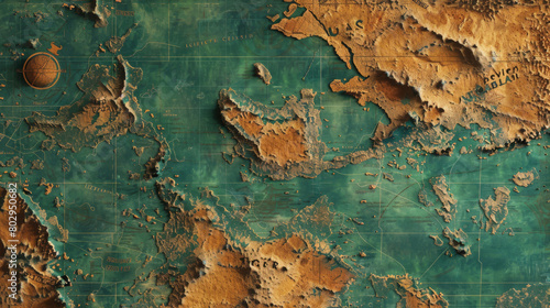 High-quality aged world map image, perfect for backgrounds and designs