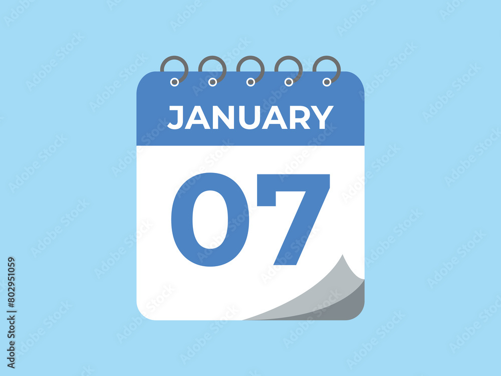 january 7 calendar reminder. 7 january daily calendar icon template. Calendar 7 january icon Design template. Vector illustration
january 7 calendar reminder. 7 january daily calendar icon template. Calendar 7 january icon Design template. Vector illustration