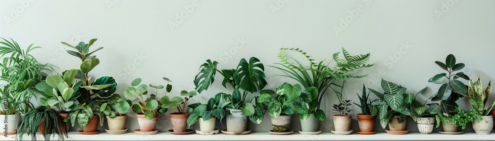 A collection of potted plants arranged to highlight their varied forms and vibrant greenery in a natural setting A collection of potted plants arranged to highlight their varied forms and vibrant greenery in a natural setting