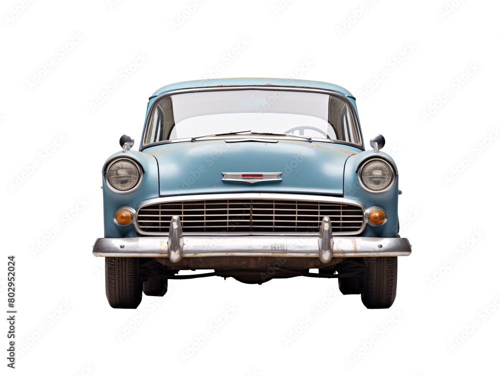 a blue car with a white background