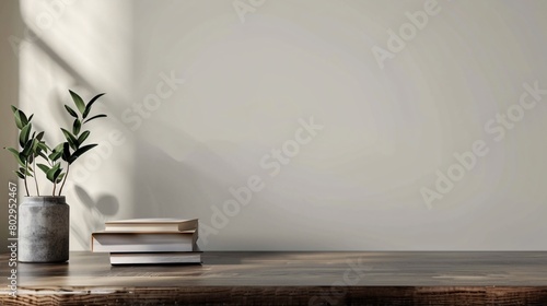 books on  background with copy space photo