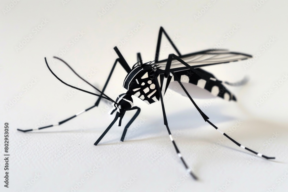 Close up of a mosquito on a white background. Suitable for educational purposes Close up of a mosquito on a white background. Suitable for educational purposes