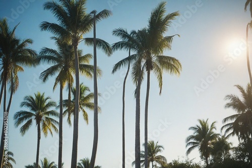 palm trees on the beach © birdmanphoto