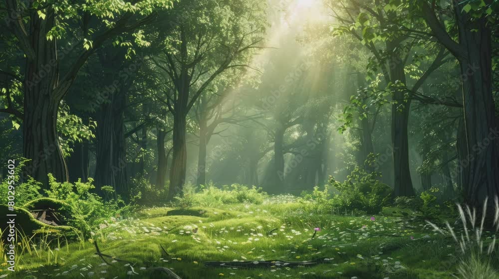 The forest is very beautiful, there are flowers blooming . seamless looping time-lapse virtual video Animation Background. The forest is very beautiful, there are flowers blooming . seamless looping time-lapse virtual video Animation Background.