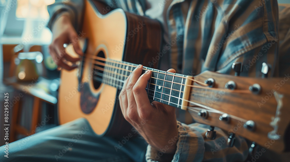 Obraz premium Man playing guitar. 
