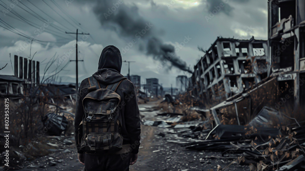 Transport viewers into a dystopian world through an eye-level angle lens Transport viewers into a dystopian world through an eye-level angle lens