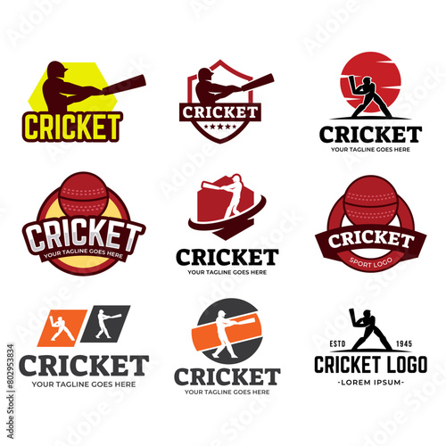 Set of Cricket Logo or football club sign Badge.