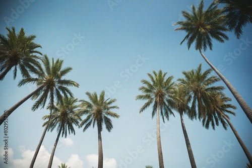 palm trees on the sky