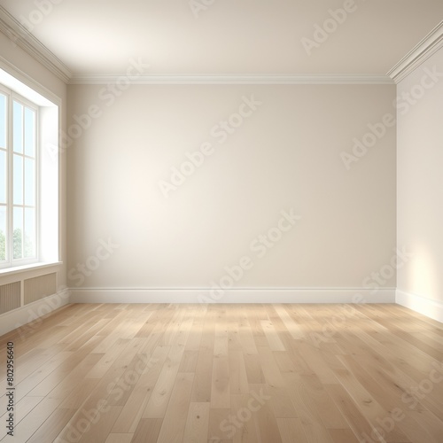 3d rendering. An empty room with a window