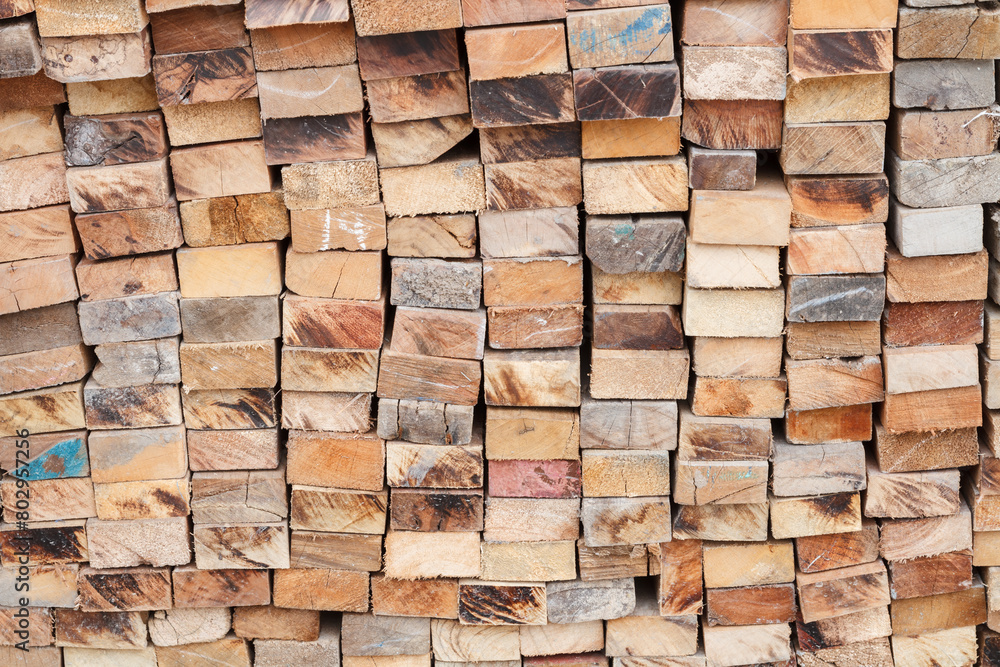 Stack of lumber for construction preparation Stack of lumber for construction preparation