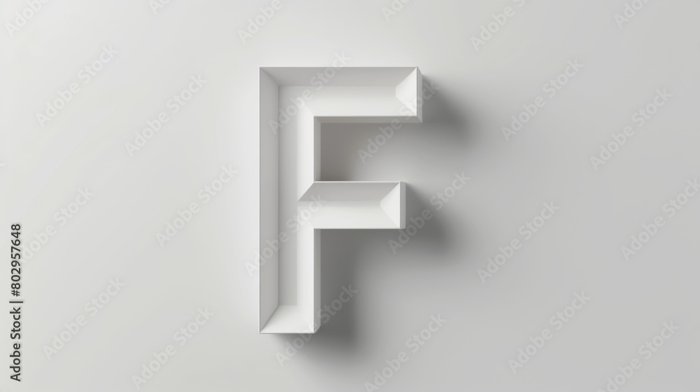An elegant white 3D letter F casts a dynamic shadow on a grey backdrop, showcasing minimalistic design. An elegant white 3D letter F casts a dynamic shadow on a grey backdrop, showcasing minimalistic design.