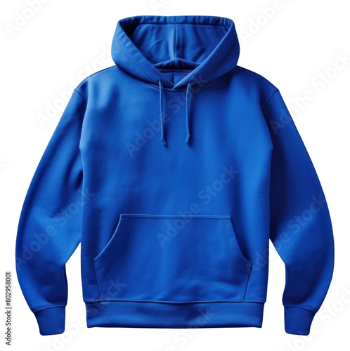 Hoodie sweatshirt blue white background.