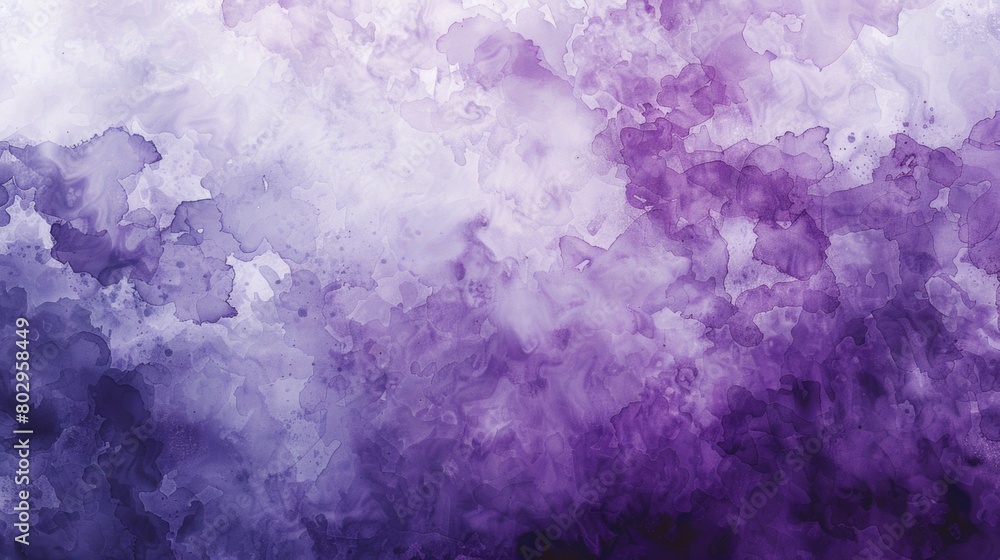 Calm and dreamy watercolor painting of purple and white clouds. Ideal for backgrounds or nature-themed designs