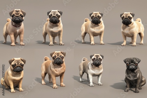 A group of dogs standing together. Suitable for pet-related designs