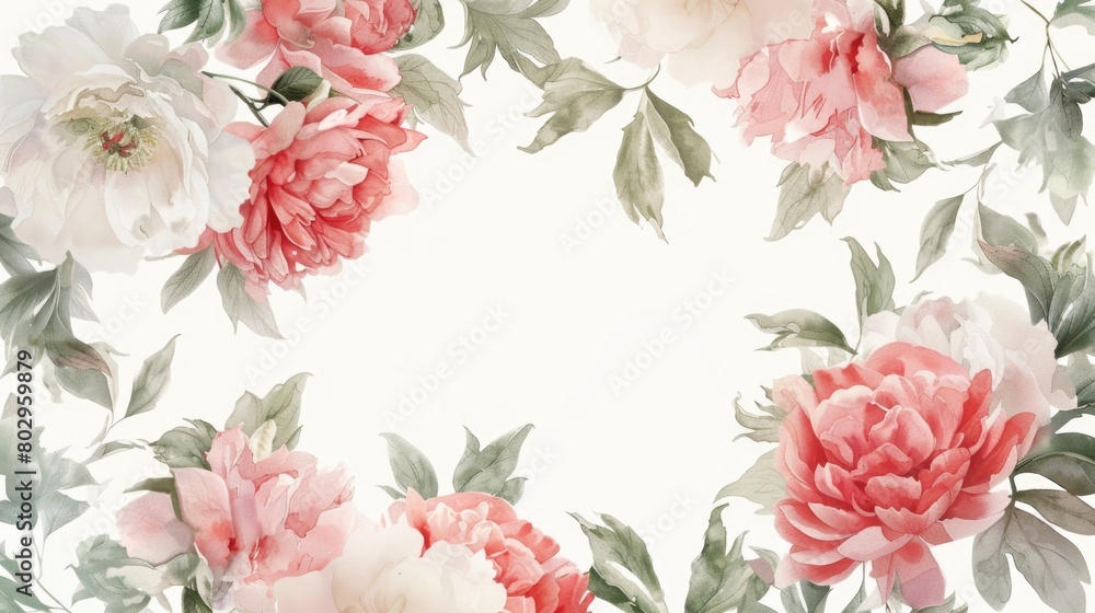 Beautiful white and pink floral wallpaper with vibrant green leaves. Perfect for adding a touch of nature to any room