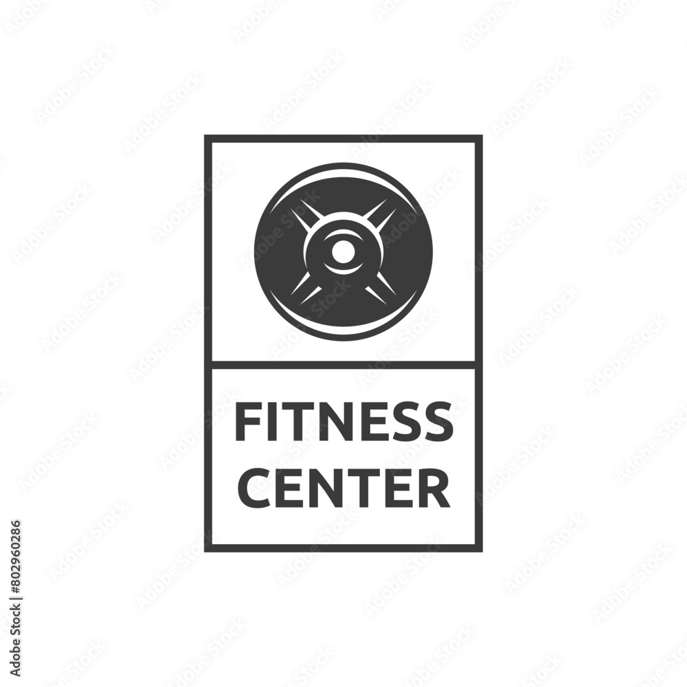 Vector barbell Plate logo design isolated on white background. Vector barbell Plate logo design isolated on white background.