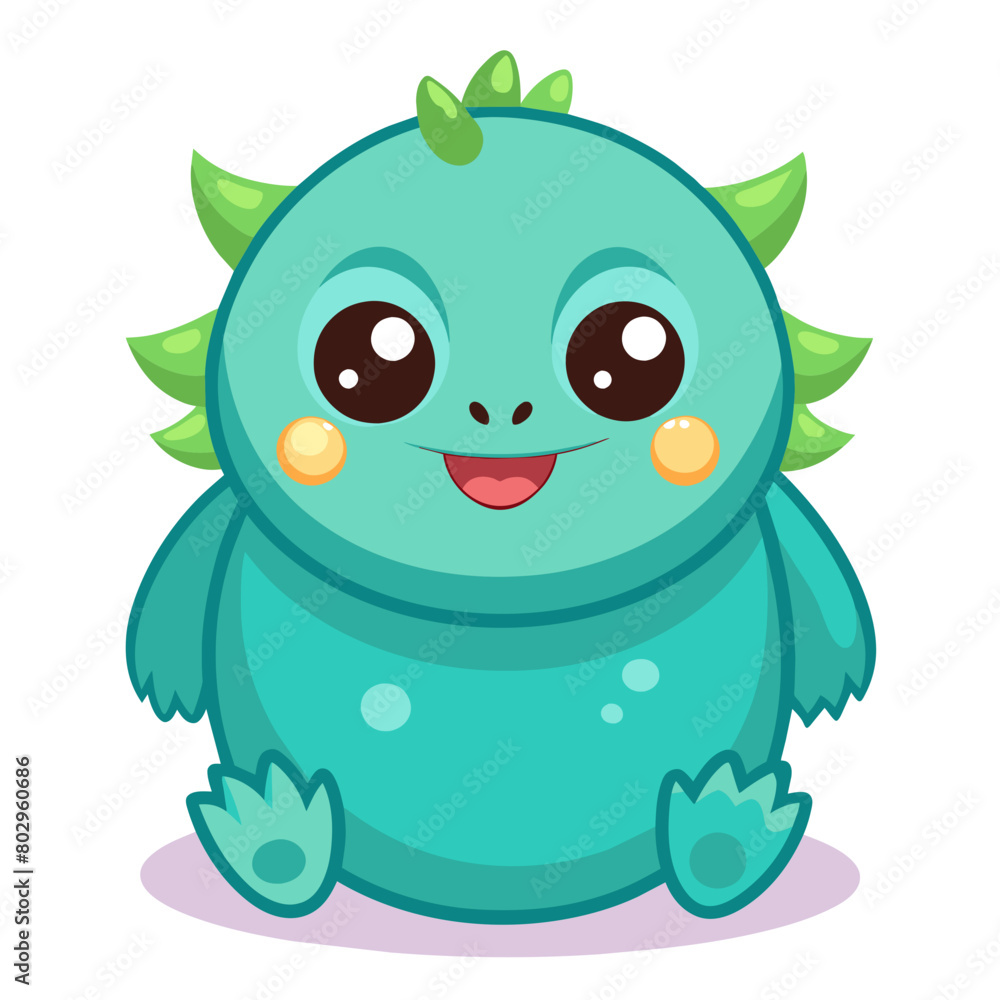 Obraz premium A small, round baby monster with chubby cheeks for an adorable and whimsical illustration