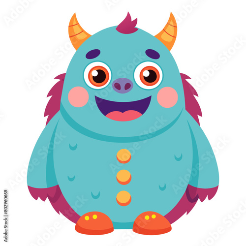 A snuggly monster with a button nose and rosy cheeks for a cute and cuddly illustration