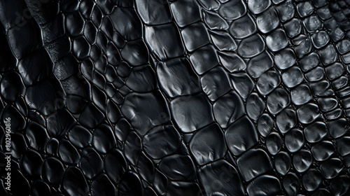 Close-up photograph highlighting the detailed designs of a black leather texture photo