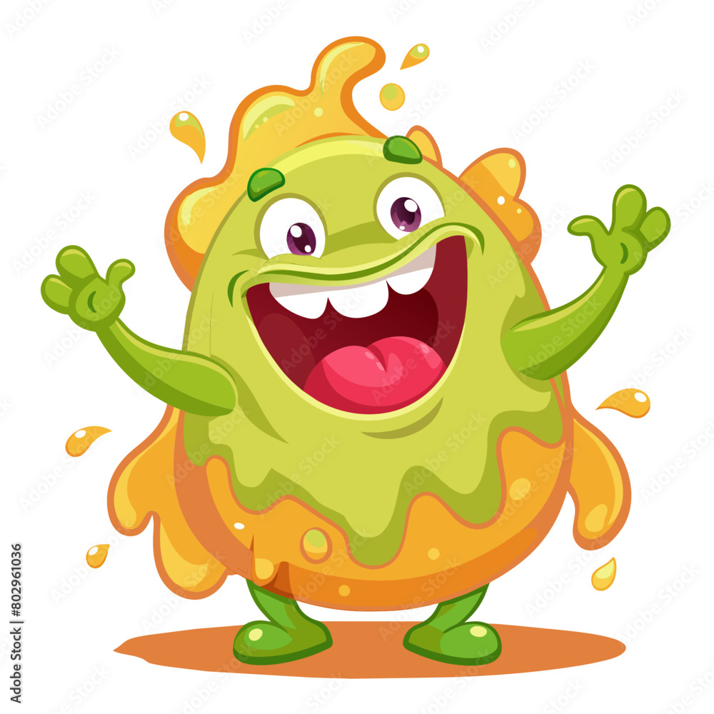 Fototapeta premium A wobbly monster made of gelatin jiggling