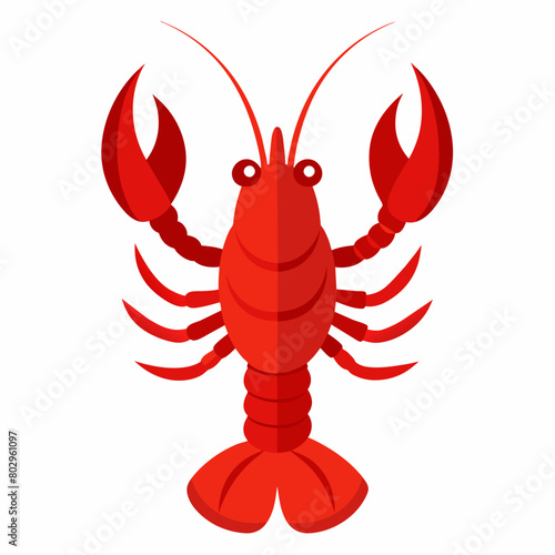 Lobster vector clipart art illustration, solid white background (24)