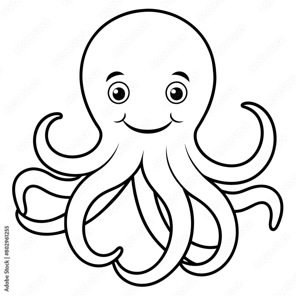Octopus vector art illustration, solid white background (7) Octopus vector art illustration, solid white background (7)