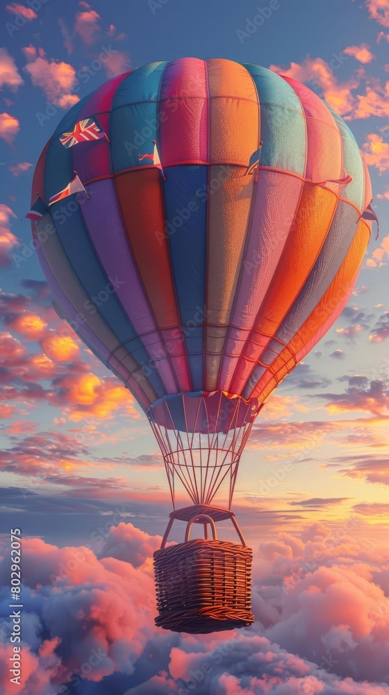 Fototapeta premium An animated 3D hot air balloon