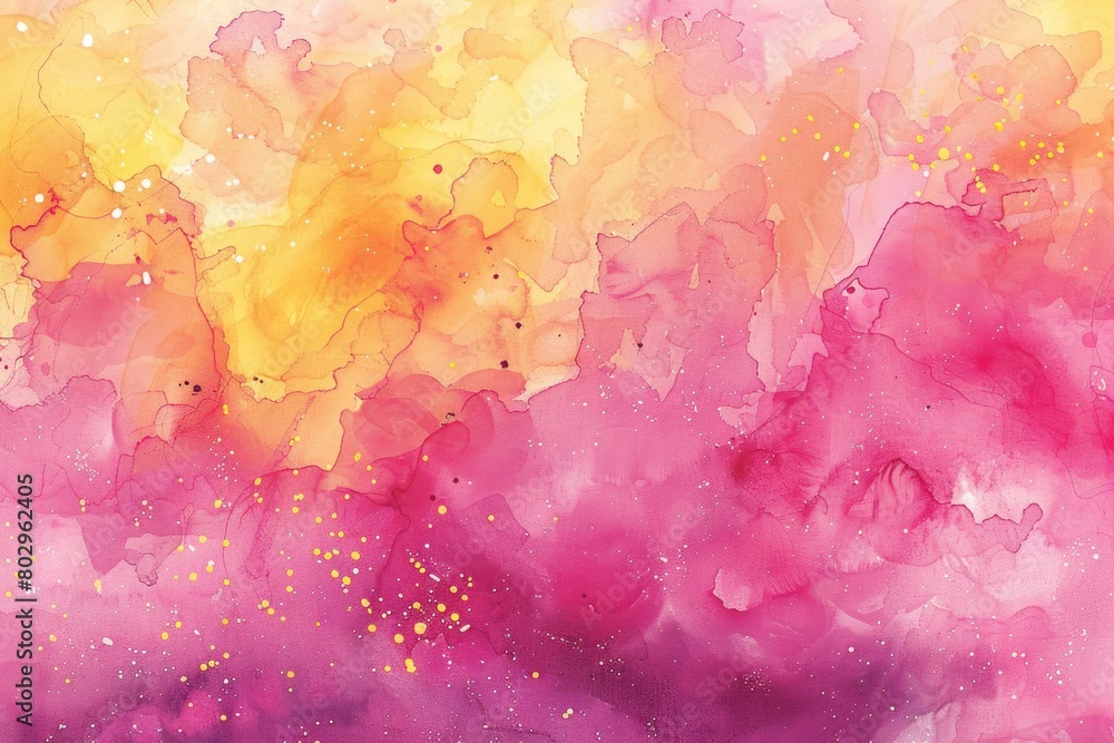 Vibrant pink and yellow flowers on a soft pink background, perfect for adding a pop of color to any design project