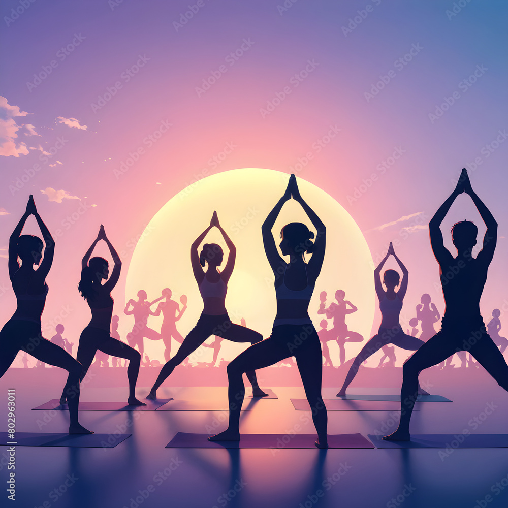 Fototapeta premium group of people doing yoga