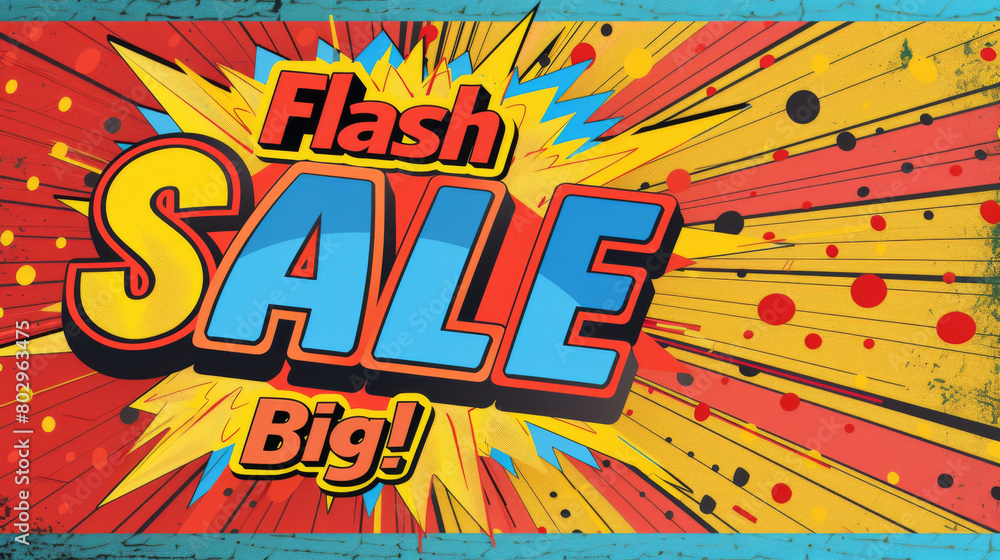 Flash Sale Save Big promotional graphic in a retro comic style, capturing the urgency and excitement of limited-time offers. Flash Sale Save Big promotional graphic in a retro comic style, capturing the urgency and excitement of limited-time offers.