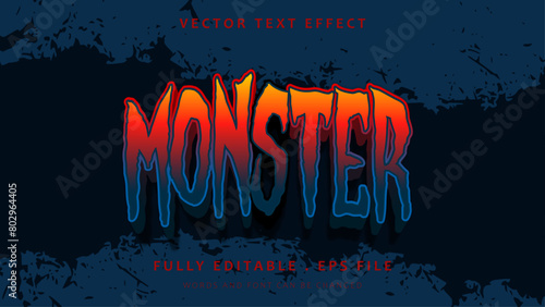 Modern Gradient Monster Editable Text Effect Design Template