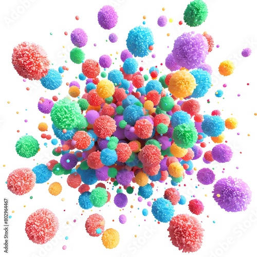 colorful easter balls  decorated on white background Generative AI 