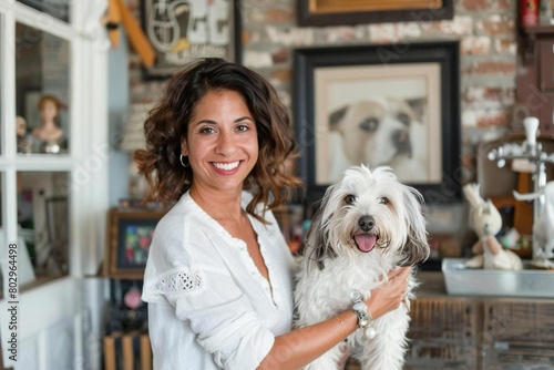 Pawsitively Chic: A Stylish Salon Owner and her Furry Friends photo