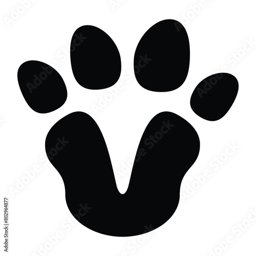 V letter paw pet logo template