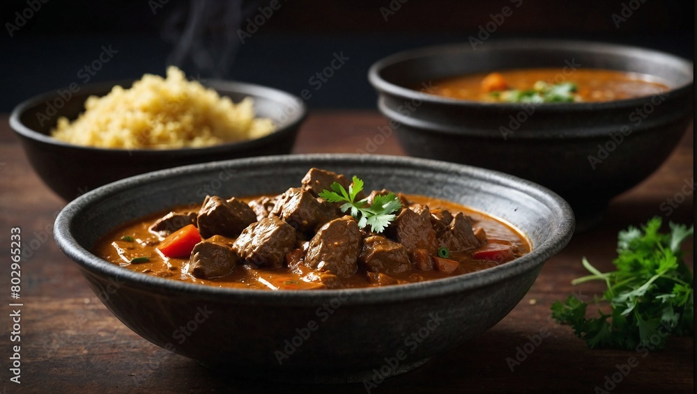 A bowl of beef curry A bowl of beef curry