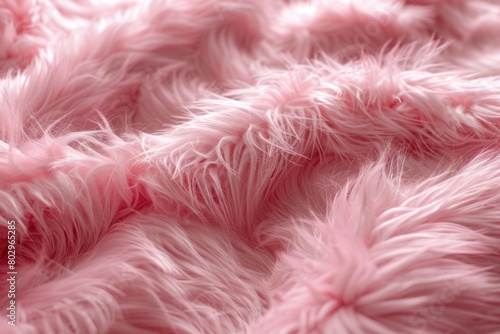 A close up of a soft pink fuzzy blanket, suitable for cozy home decor © Fotograf