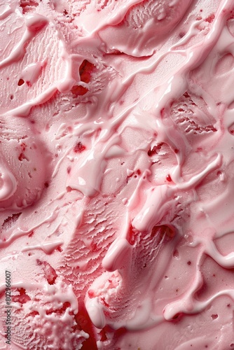 Close up of a delicious pink ice cream, perfect for summer treats