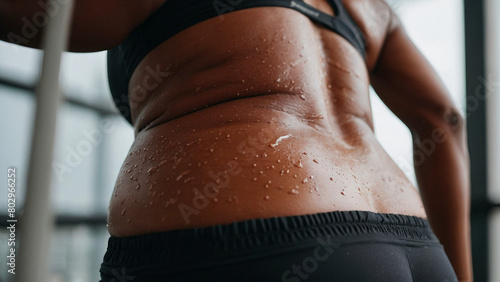 Strong and plump woman happy in the gym while training. Body positivity. Progress for all physicists. Body care and physical well-being. Food and exercise.