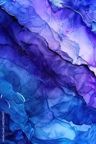 Close up of a vibrant blue and purple painting, suitable for artistic backgrounds